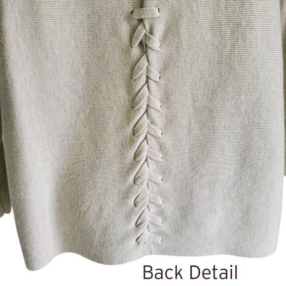 J. Jill Oatmeal Color Flat Knit Oversized Sweater with Back Detail Size XS - Picture 5 of 16